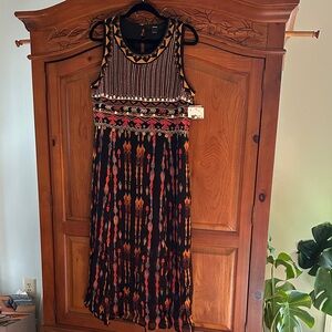 Bohemian Black and Orange Maxi Dress
